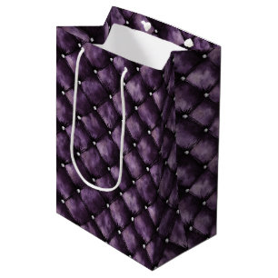 Königliche Lila Quadrate Junggesellinnenabschied Mittlere Geschenktüte