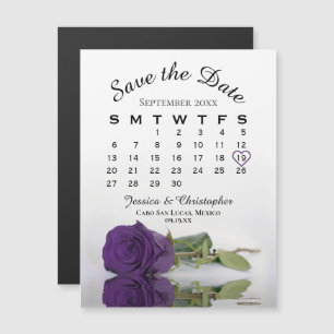 Königliche Lila Rose Save the Date Kalenderzeitsch Magnetkarte