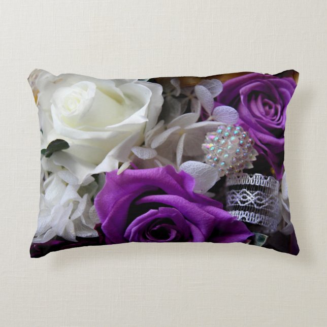 Königliche lila Rose Zierkissen (Vorderseite)
