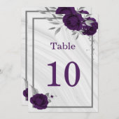 königliche lila silberfarbene geometrische Tischnu Einladung (Vorne/Hinten)