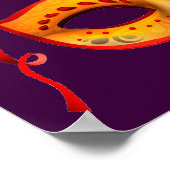 Königliche lila und gelbe Maskerade Poster (Ecke)