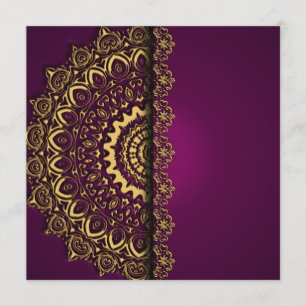 Königliche Lila und Goldeinladung Einladung