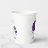 Königliche lila und weiße Blume Silber Pappbecher (Rechts)
