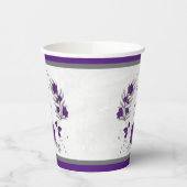 Königliche lila und weiße Blume Silberkranz Pappbecher (Links)