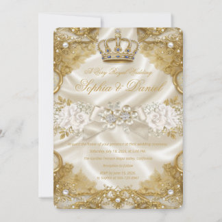 Königliche Luxus Goldene Hochzeitseinladung Krone Einladung