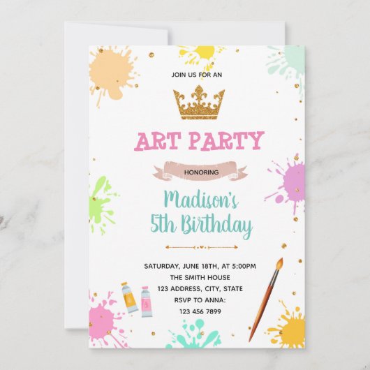 Königliche Malerei der Prinzessin - Einladung (Vorderseite)