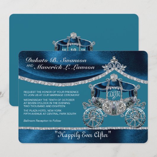 Königliche Märchen-Einladung Einladung (Vorne/Hinten)