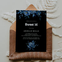 Königliche Marine Blau Florale Sweet 16 Geburtstag
