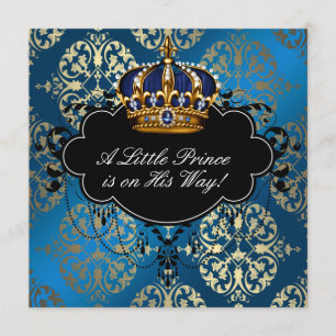 Königliche Marine Blau Gold Prinz Baby Boy Shower Einladung