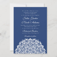Königliche Marine Blau Whimsical Floral Mandala Ho