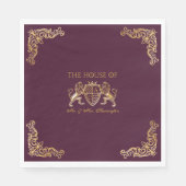 Königliche Maus Mittelalterliche Fantasie Monogram Serviette (Vorderseite)