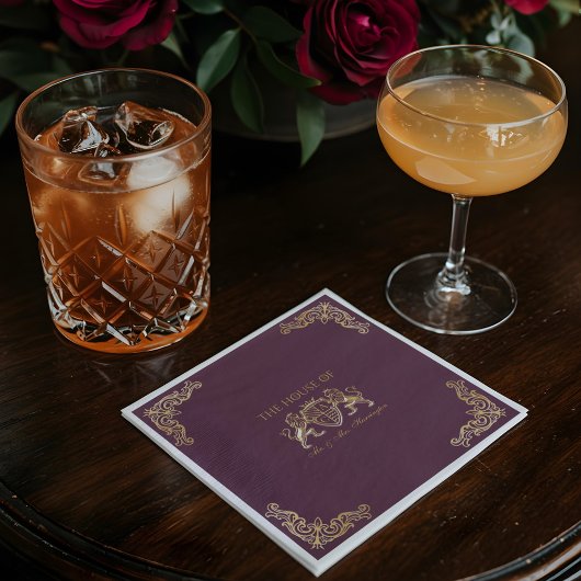 Königliche Maus Mittelalterliche Fantasie Monogram Serviette