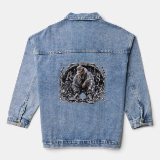 Königliche Mentalität Diamant Streetwear Ästhetik Jeansjacke