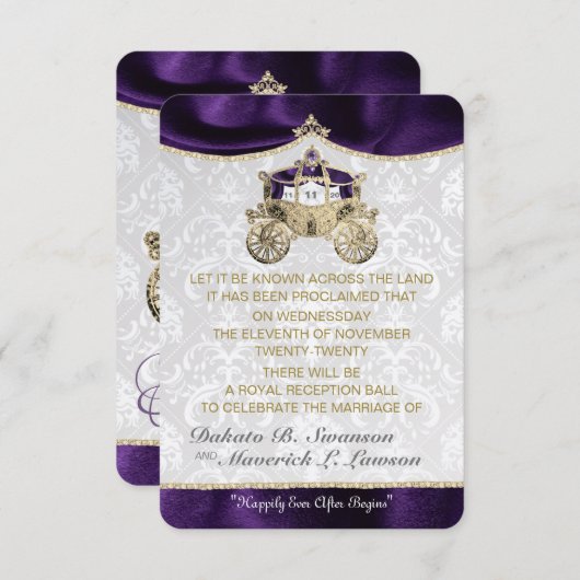 Königliche Messe Speichern Sie die Datumskarten Einladung (Vorne/Hinten)