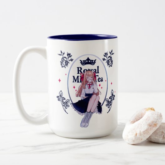 Königliche Milch-Tee-Tasse Zweifarbige Tasse (Mit Donut)