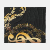 Königliche Musiknote Fleecedecke (Vorderseite (Horizontal))