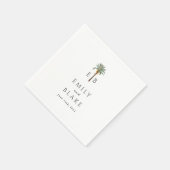 Königliche Palmen Tropical Classic Monogramm Hochz Serviette (Ecke)