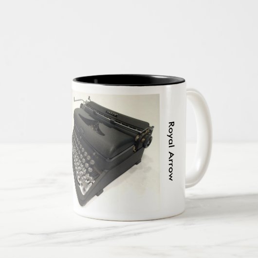 Königliche Pfeilschreibmaschine Zweifarbige Tasse (VorderseiteRechts)