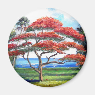 Königliche Poinciana Baum-Kunst Magnet