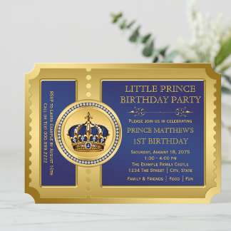 Königliche Prinz-Birthday-Party Einladung