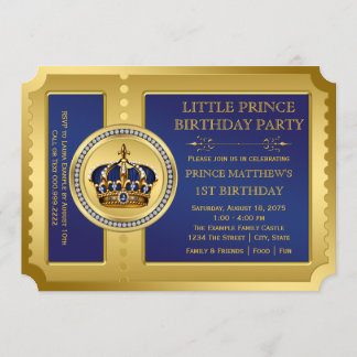 Königliche Prinz-Birthday-Party Einladung