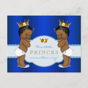 Königliche Prinz-Zwillinge African American Baby S Einladung
