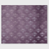 Königliche Prinzessin Amethyst Lila Fleur-de-lis Geschenkpapier (Flach)