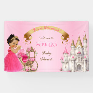 Königliche Prinzessin Baby Mädchen auf Kissen Rosa Banner