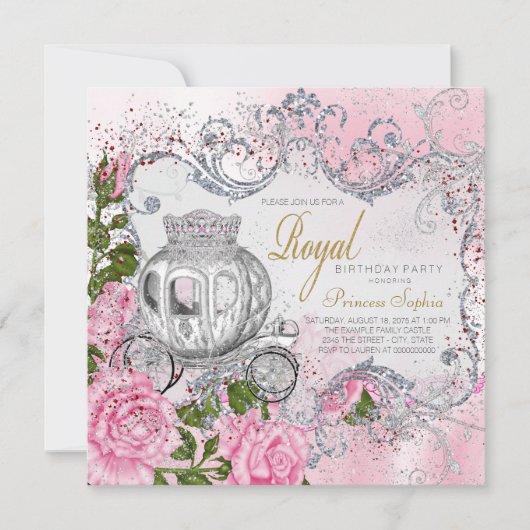 Königliche Prinzessin Birthday Party Einladung (Vorderseite)