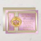 Königliche Prinzessin Birthday Party Einladung (Vorne/Hinten)