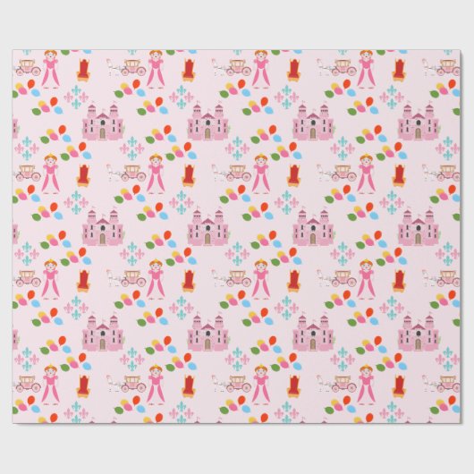 Königliche Prinzessin Birthday Party Geschenkpapier (Flach)