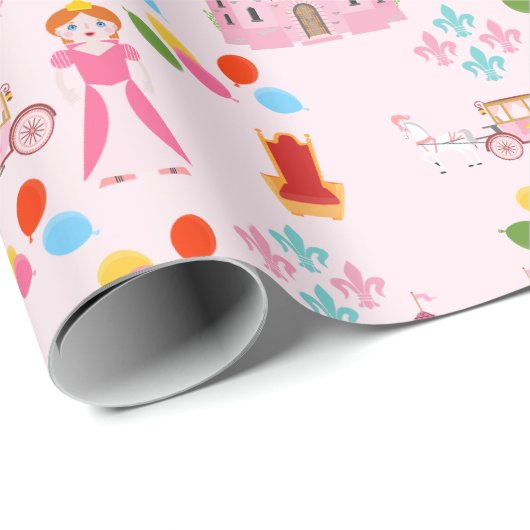 Königliche Prinzessin Birthday Party Geschenkpapier (Rolleneckpunkt)