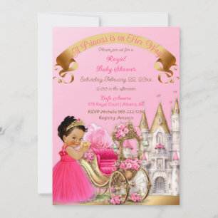 Königliche Prinzessin Burg Beförderung Pink Gold G Einladung