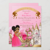 Königliche Prinzessin Burg Beförderung Pink Gold G Einladung (Vorne/Hinten)