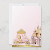 Königliche Prinzessin Burg Beförderung Pink Gold G Einladung (Rückseite)