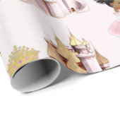 Königliche Prinzessin Burg Beförderung Pink Gold G Geschenkpapier (Rolleneckpunkt)