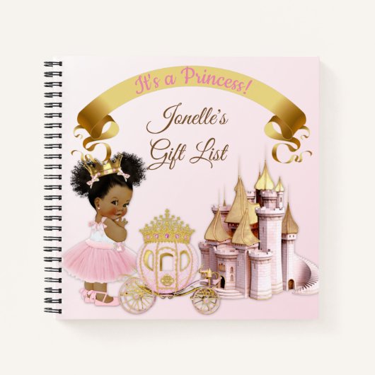 Königliche Prinzessin Burg Beförderung Pink Gold G Notizbuch (Vorderseite)