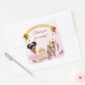 Königliche Prinzessin Burg Beförderung Pink Gold G Quadratischer Aufkleber (Umschlag)