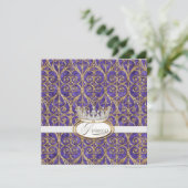 Königliche Prinzessin Crown Girl Geburtstagsparty Einladung (Stehend Vorderseite)