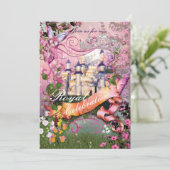 Königliche Prinzessin Unicorn Geburtstagsparty Ein Einladung (Stehend Vorderseite)