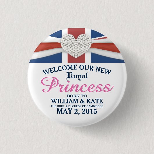 Königliche Prinzessin William u. Kate Button (Vorderseite)