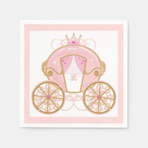Königliche Prinzessinnen-Kutsche Pink & Gold Gebur Serviette