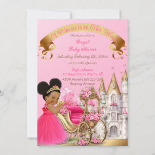 Königliche Prinzessinnen-Schloss-Kutsche Rosa Gold Einladung