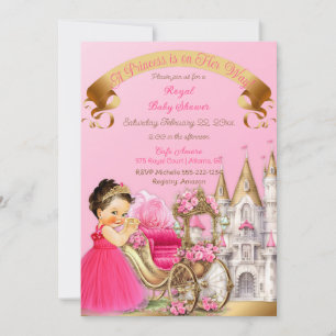 Königliche Prinzessinnen-Schloss-Kutsche Rosa Gold Einladung