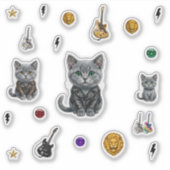 Königliche Punk-Katzen-Aufkleber Aufkleber (Vorderseite)