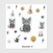 Königliche Punk-Katzen-Aufkleber Aufkleber (Blatt)