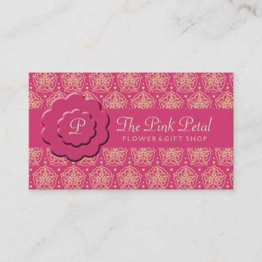 Königliche rosa Blumen Visitenkarte (Vorderseite)
