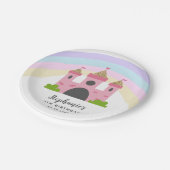 Königliche Rosa Burg Prinzessin Geburtstagsparty Pappteller (Schrägansicht)