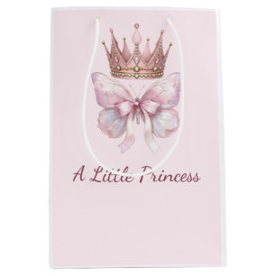 Königliche rosa Prinzessinnenkrone & Schmetterling Mittlere Geschenktüte