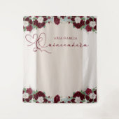 Königliche Rose Burgund Rote Flora Wandteppich (Vorderseite)